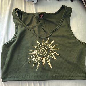 grean printed tank